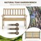 Natural Teak Wood Patio Bench 47 Inch Outdoor Loveseat Chair with Backrest